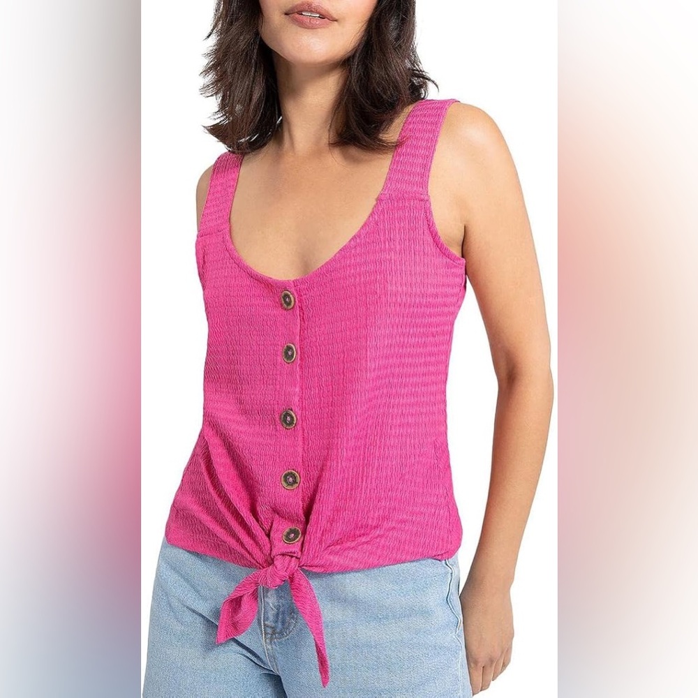 NWT Sanctuary Golden Hour Pink Tie Front Sleeveless Top Size Medium